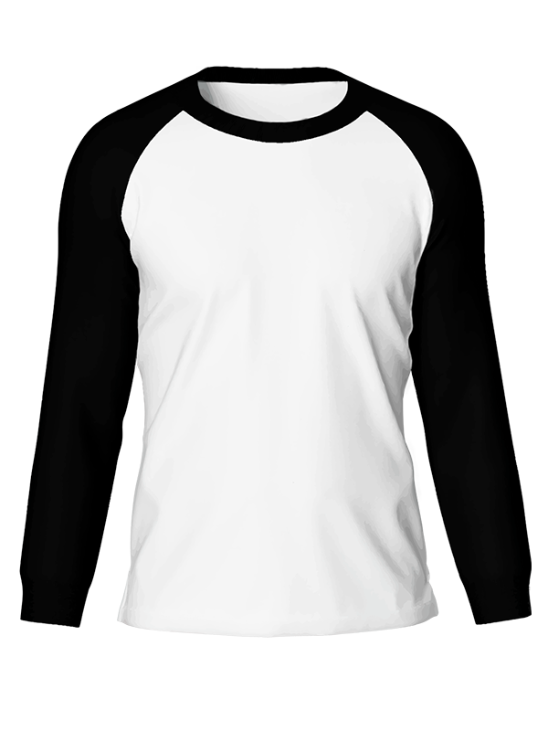 Мужской классический лонгслив реглан с черными рукавами и белым телом