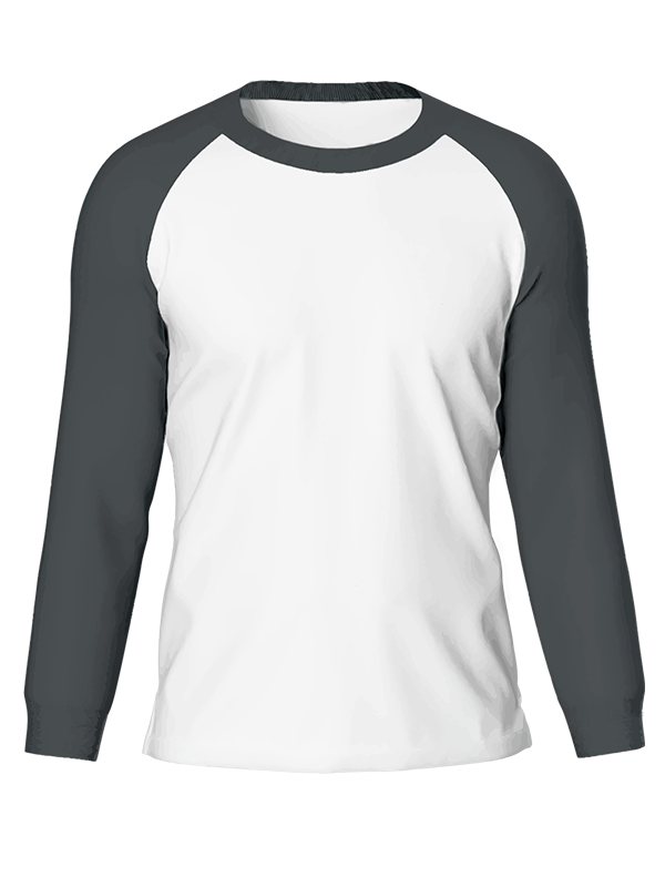 Мужской классический лонгслив реглан с графитовыми рукавами и белым телом