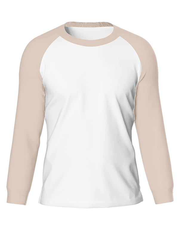 Мужской классический лонгслив реглан с серо-кремовыми рукавами и белым телом