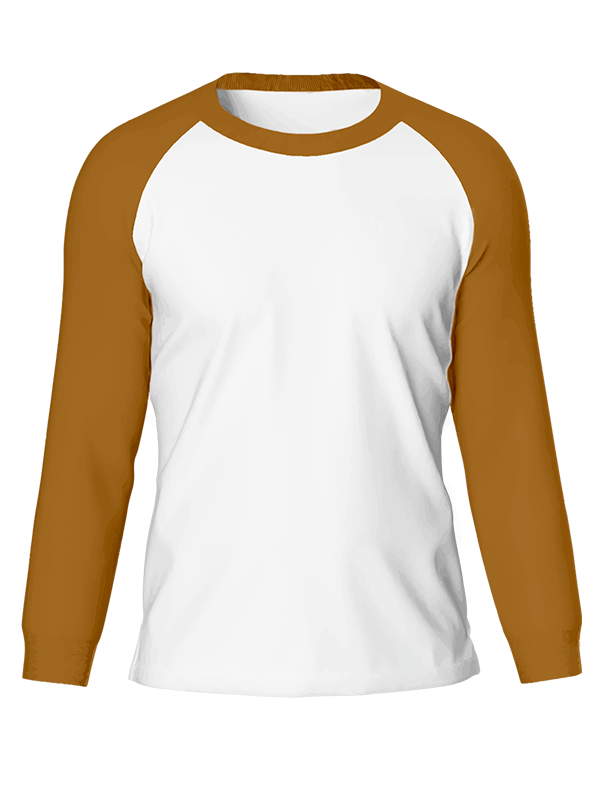 Мужской классический лонгслив реглан с горчичными рукавами и белым телом