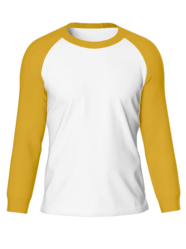 Мужской классический лонгслив реглан с охра рукавами и белым телом