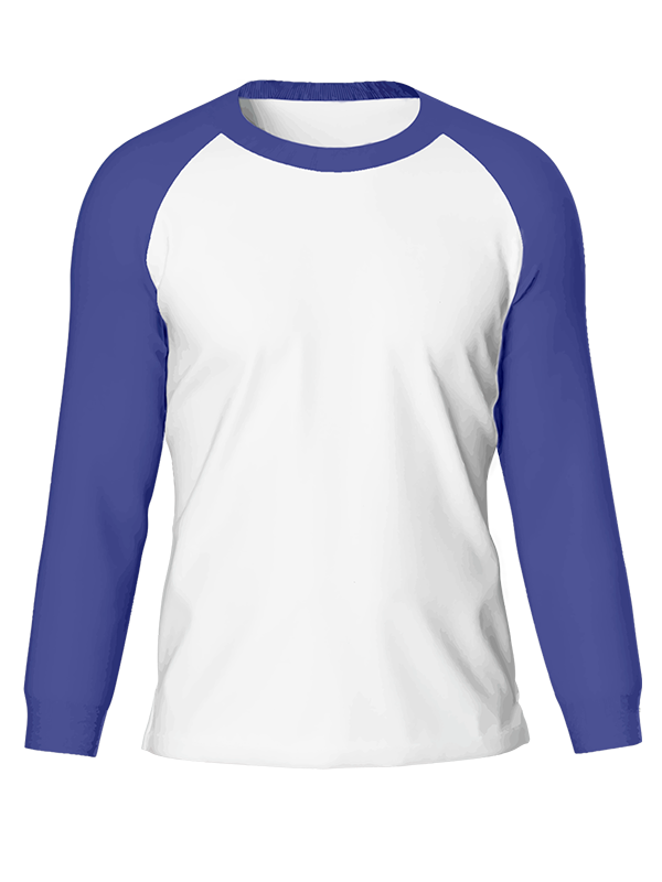 Мужской классический лонгслив реглан с вери-пери  рукавами и белым телом