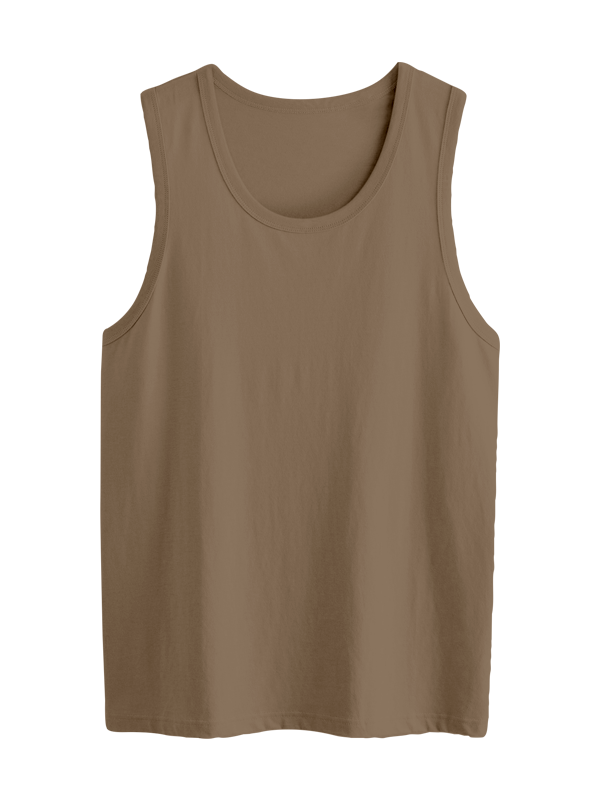 Мужская классическая майка коричневого цвета