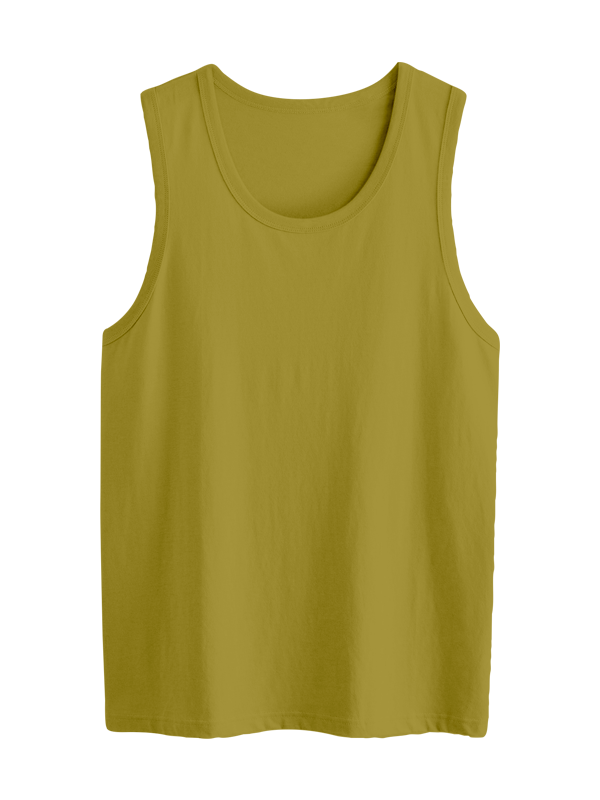 Мужская классическая майка зеленовато-жёлтого цвета