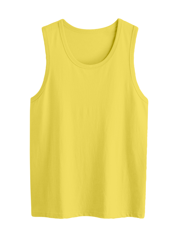 Мужская классическая майка лимонного цвета