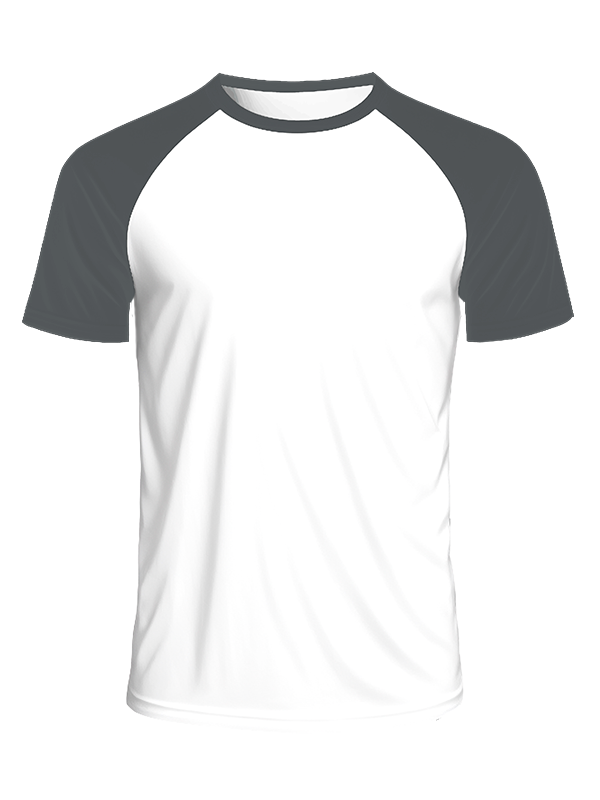 Мужская классическая футболка реглан с графитовыми рукавами и белым телом