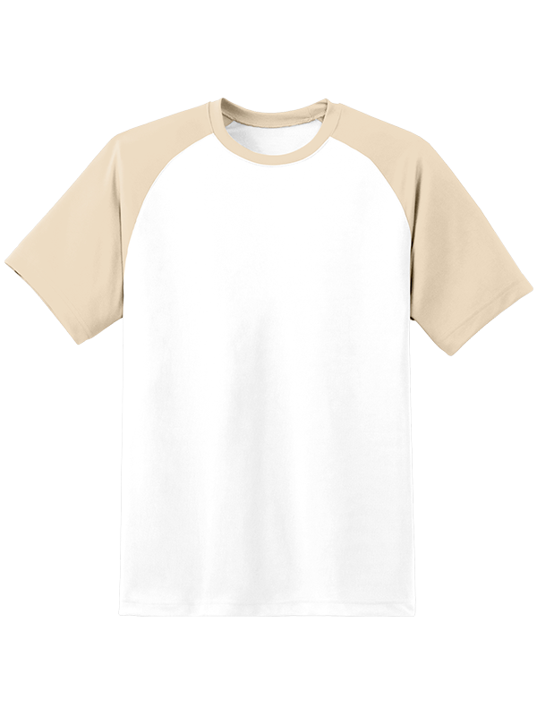 Мужская оверсайз футболка реглан с бежевыми рукавами и белым телом