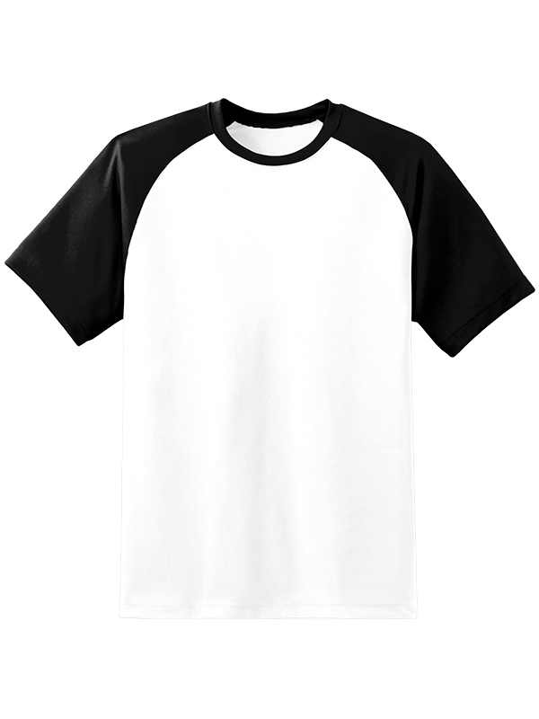 Мужская оверсайз футболка реглан с черными рукавами и белым телом