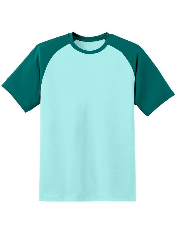 Мужская оверсайз футболка реглан с изумрудными рукавами и мятным телом