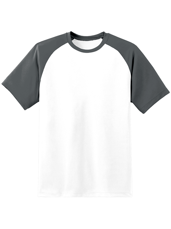 Мужская оверсайз футболка реглан с графитовыми рукавами и белым телом