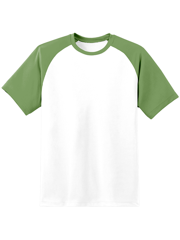 Мужская оверсайз футболка реглан  с болотными рукавами и белым телом