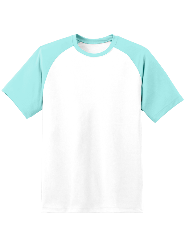 Мужская оверсайз футболка реглан с мятными рукавами и белым телом