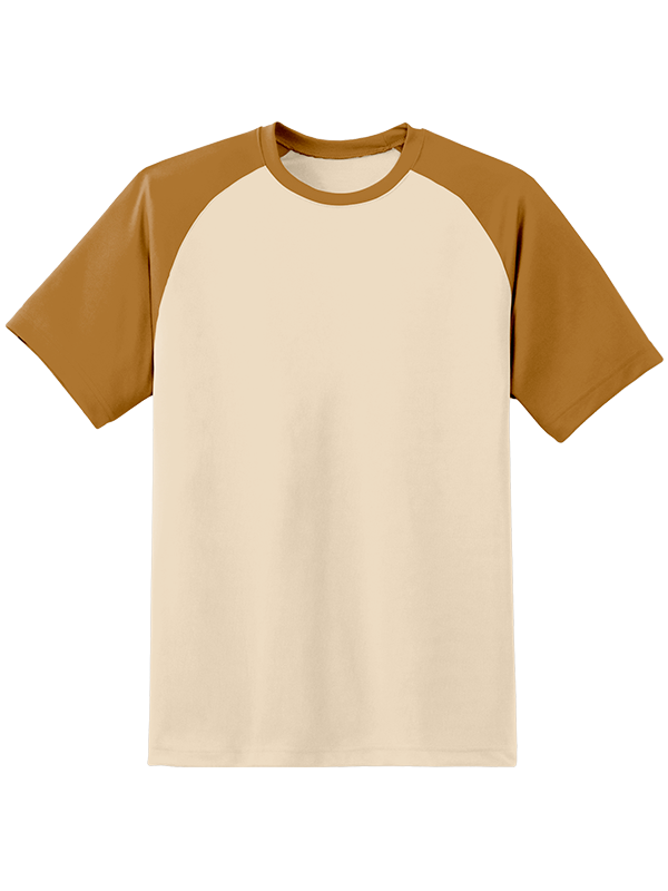 Мужская оверсайз футболка реглан с горчичными рукавами и бежевым телом