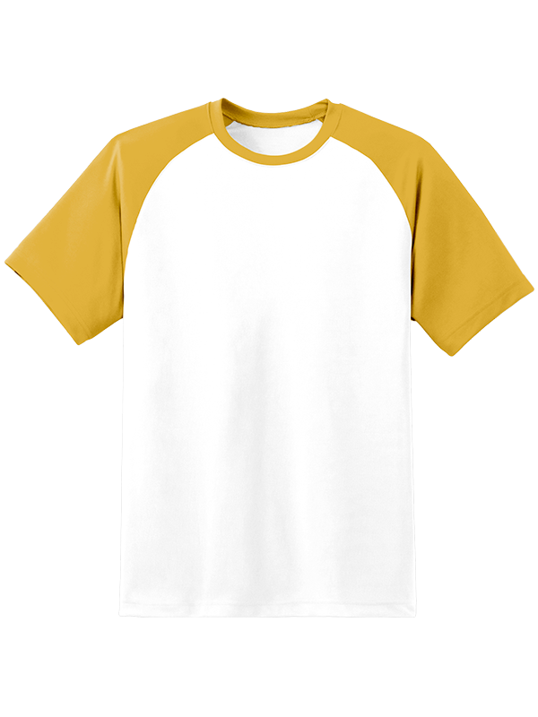 Мужская оверсайз футболка реглан с охра рукавами и белым телом