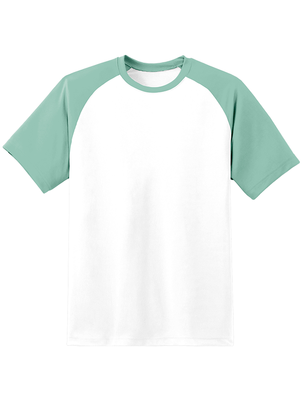 Мужская оверсайз футболка реглан с аквамариновыми рукавами и белым телом