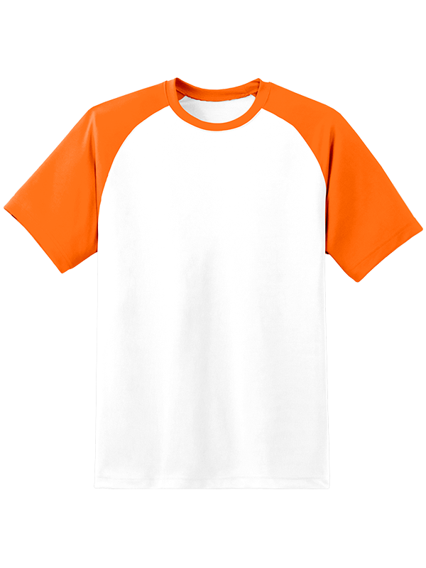 Мужская оверсайз футболка реглан с оранжевыми рукавами и белым телом