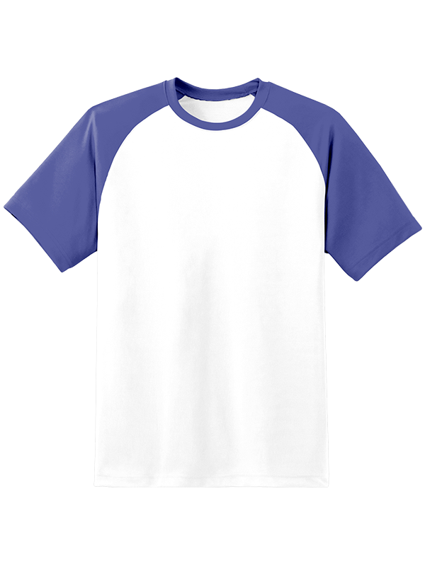 Мужская оверсайз футболка реглан с вери-пери  рукавами и белым телом