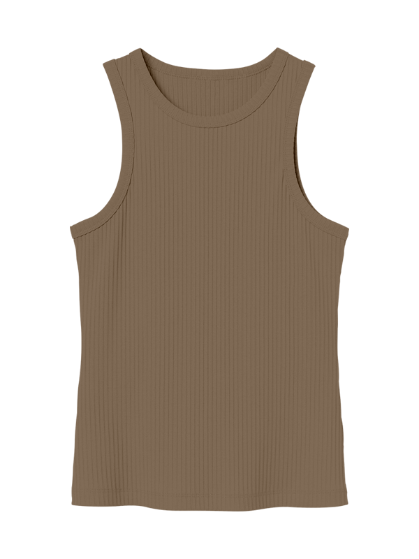 Женская классическая майка коричневого цвета