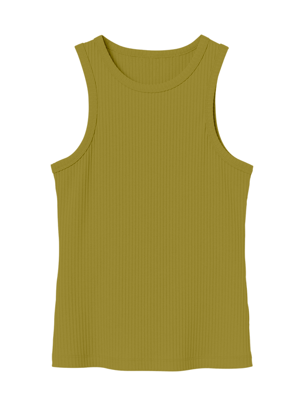 Женская классическая майка зеленовато-жёлтого цвета